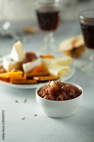 Homemade onion jam with red wine