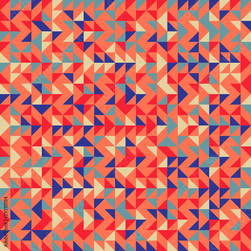 Seamless geometric pattern with triangles. Textile printing, fabric, package, cover, greeting cards.