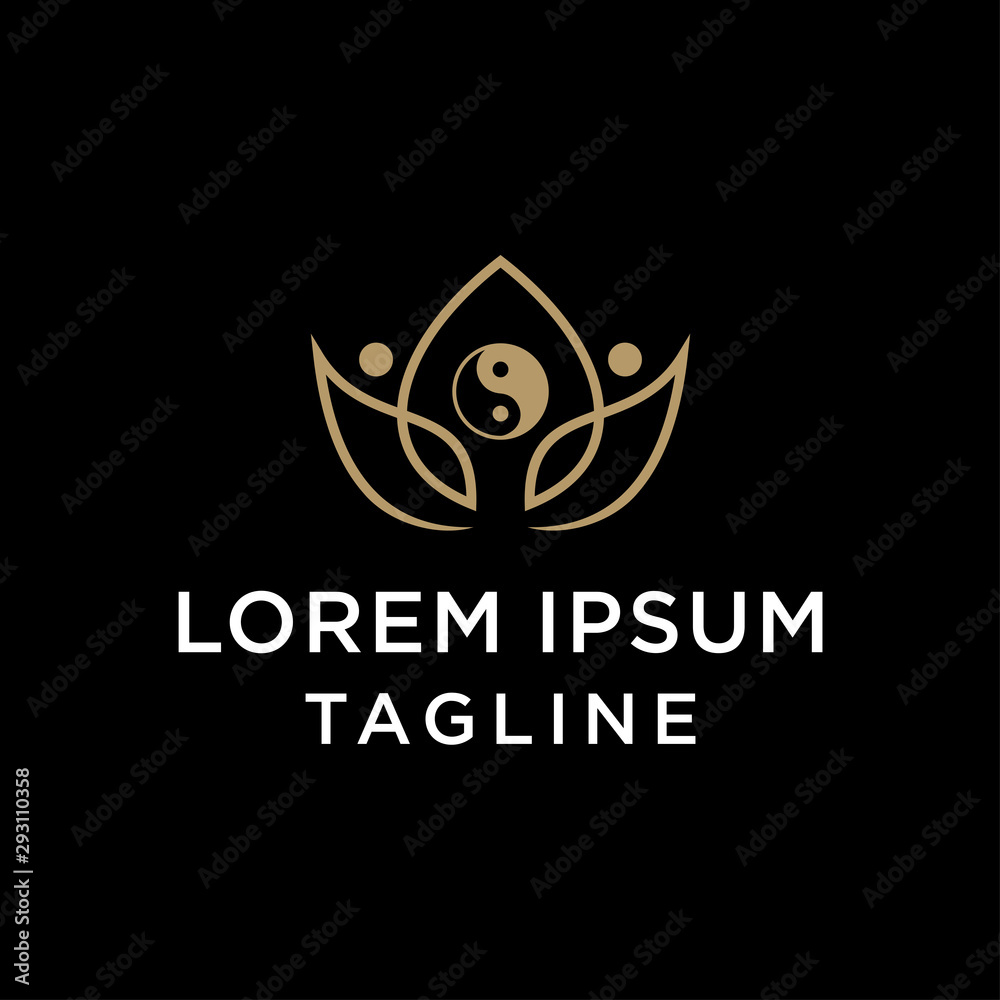 Inspire the sign / logo of a Yin Yang with tulip flower that is in the form of abstract with beautiful line art.