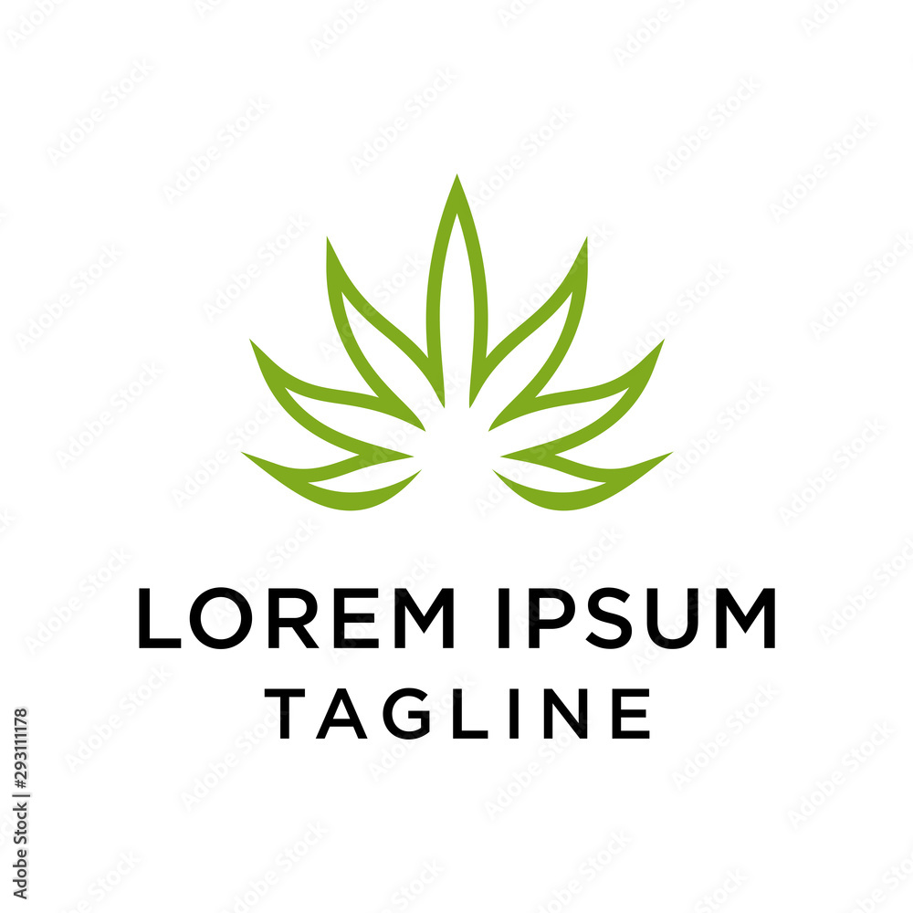 cannabis line logo design vector cannabis line logo design vector