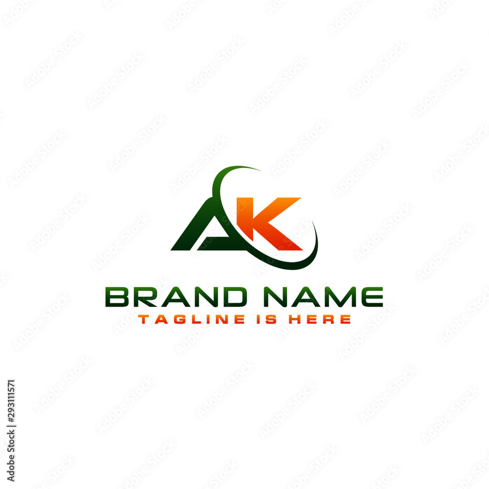 Letter AK logo icon design template elements Letter AK logo icon design template elements