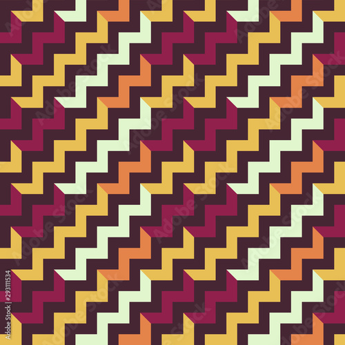 Abstract seamless background pattern with colorful triangles. Mosaic texture for prints, textile, fabric, package, cover, greeting cards.