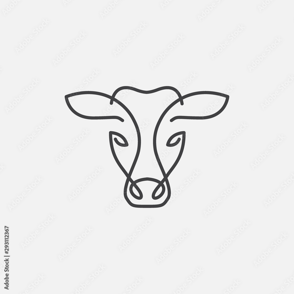 Premium Vector | Cow head logo