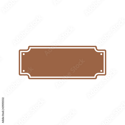 Blank western sign board graphic design template