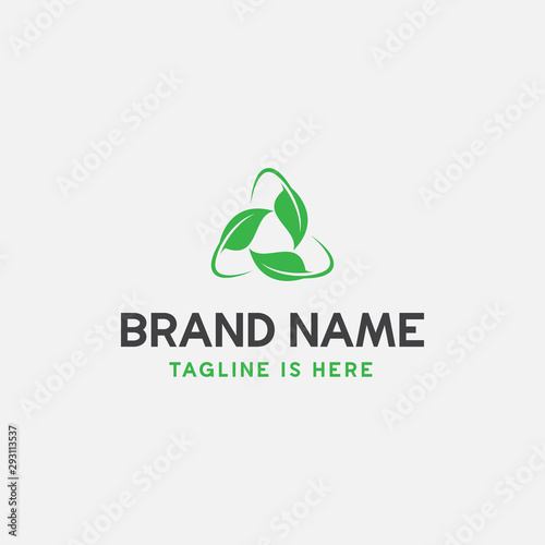 leaf icon vector illustration, leaf recycle logo design, eco logo design