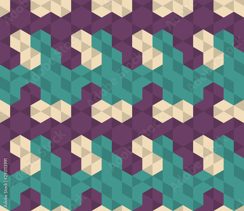 Abstract seamless pattern. Colorful geometric background with hexagons.