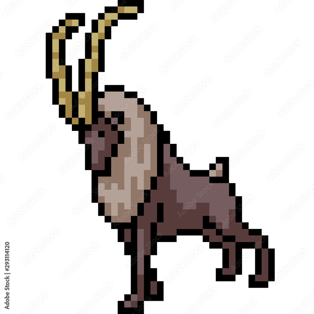 vector pixel art goat