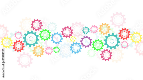 Cogs and gear wheel mechanisms. Hi-tech digital technology and engineering. Abstract technical background.