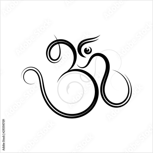 Aum (Om) The Holy Motif Calligraphic Style