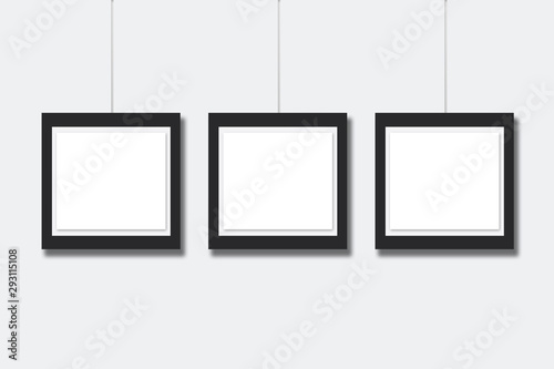 set of blank photo frames