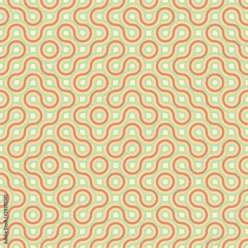 Vector abstract seamless pattern with circling lines of different colors. Textile background for package, cover, greeting cards.