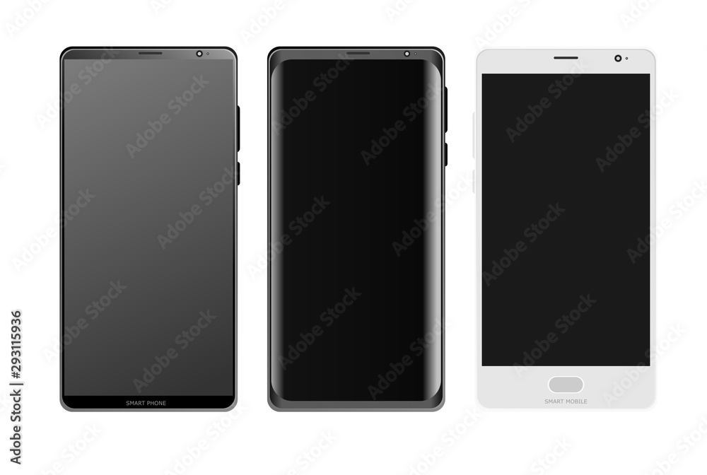 smartphone with blank screen isolated on white smartphone with blank screen isolated on white