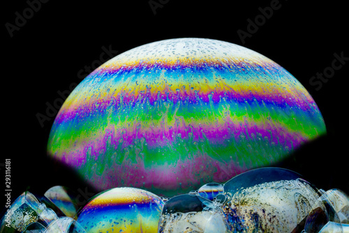Science-fiction imagery - beautiful  soap-bubble abstract on black background
