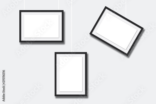blank frames on white background