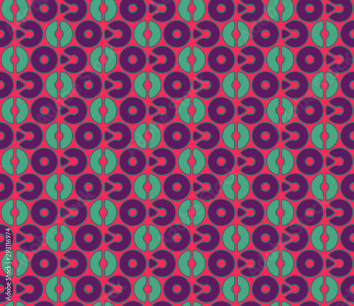 Seamless abstract circle textile pattern. Multicolor modern stylish background cover geometric shapes.