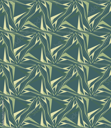 Abstract seamless background pattern with colorful triangles. Mosaic texture for prints, textile, fabric, package, cover, greeting cards. © Max Sparrow