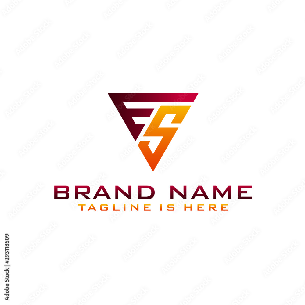 Fototapeta premium Letter ES logo icon design template elements