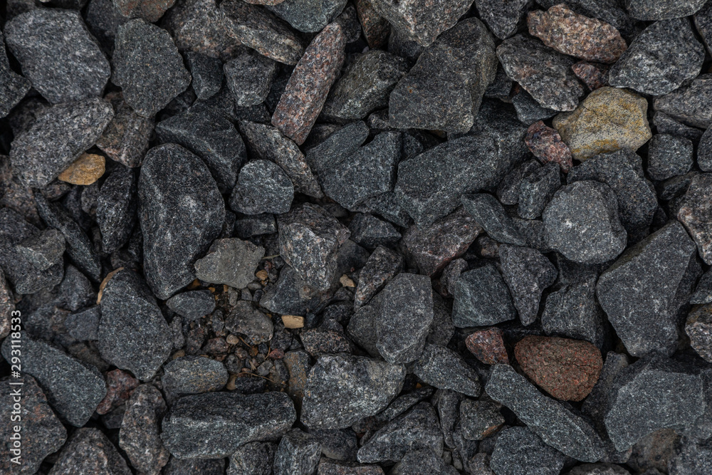 Elevated view of grey gravel in yard Elevated view of grey gravel in yard