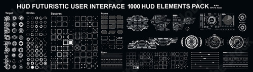 Sci-fi futuristic blue hud dashboard display virtual reality technology screen