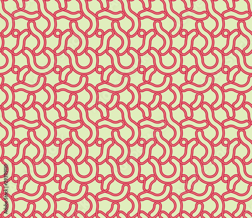 Vector seamless illustration of multicolor knot pattern. Colored geometric vector background.