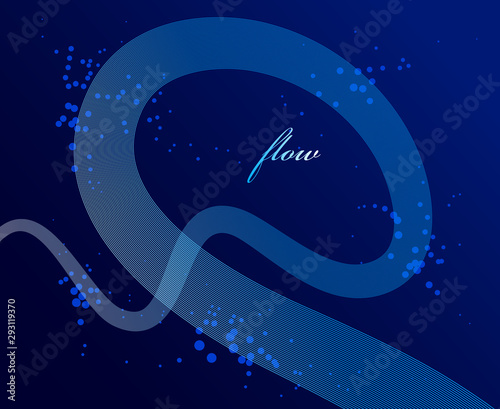 Blue 3D lines in motion dimensional vector abstract background, elegant curvy light stripy design element, template for banner or poster and other ads.