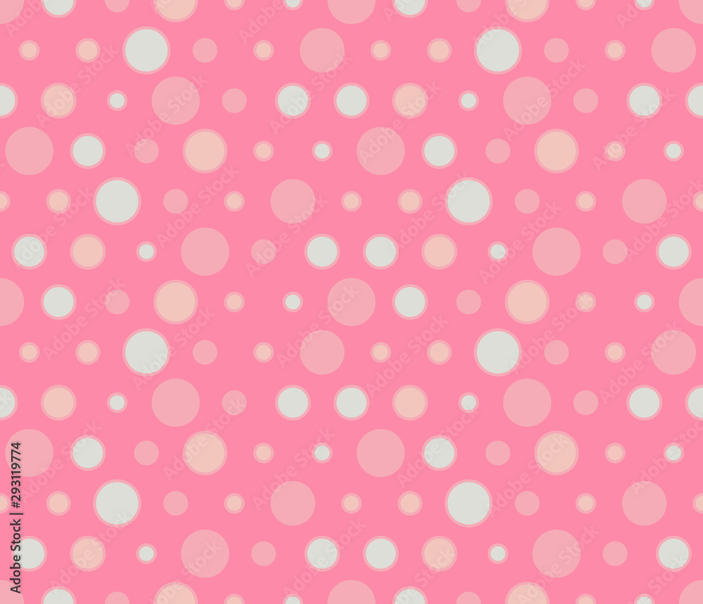 Seamless geometric pattern with circles. Textile printing, fabric, package, cover, greeting cards.