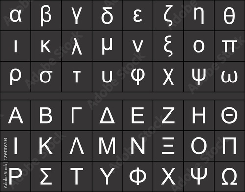 Greek alphabet set