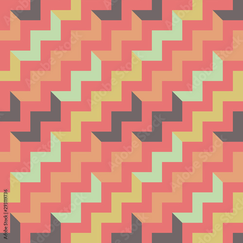 Colorful seamless pattern with zigzags. Low poly geometric background.