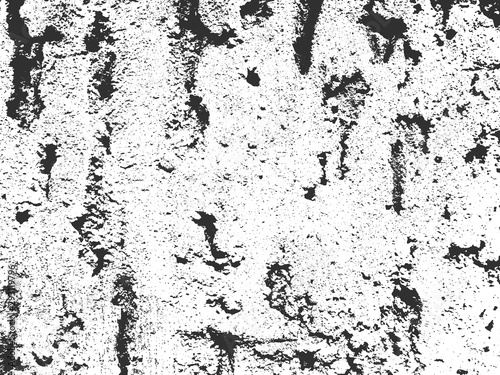 Distress old cracked concrete vector texture. Black and white grunge background. Stone, asphalt, plaster, marble.