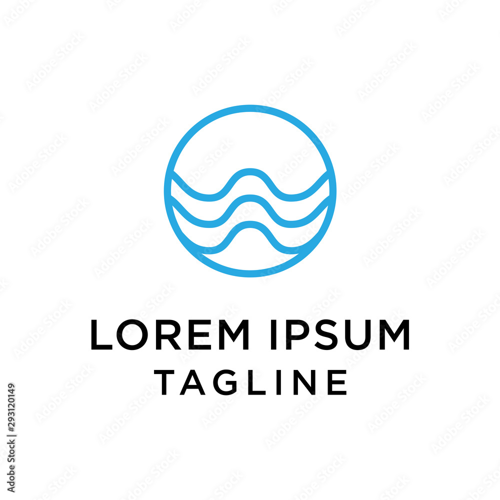  Initial  Letter W Water wave Logo Template