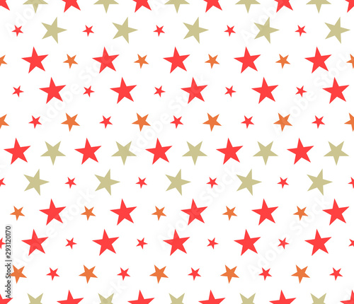 Abstract seamless background pattern with colorful stars. Mosaic texture for prints, textile, fabric, package, cover, greeting cards.
