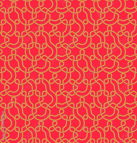 Seamless geometric wallpaper. Mosaic template pattern made of knots. For any design purposes.