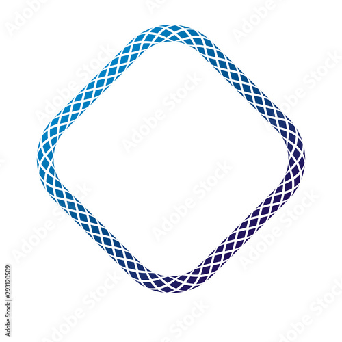 Luxury rhomb frame with empty copy-space, classic heraldic blank geometric shape created as rope design. Retro style label.
