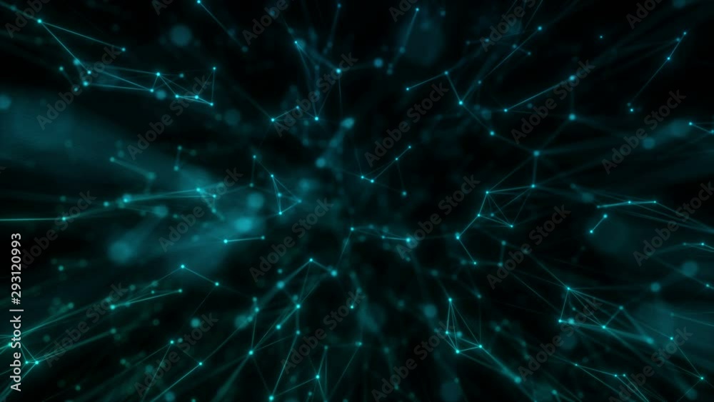 Animation of glow particles with depth of field. Virtual space. Microcosm or space. Animation of glow particles with depth of field. Virtual space. Microcosm or space.