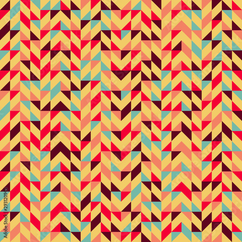 Colorful seamless pattern with triangles. Low poly geometric background.
