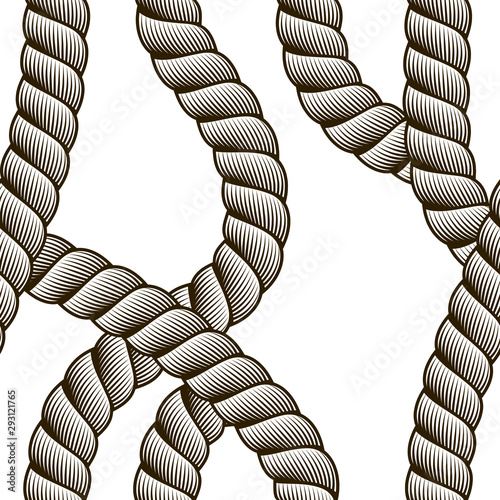 Rope seamless pattern, trendy vector wallpaper background. Navy simple minimal marine ropes endless design. Usable for fabric, wallpaper, wrapping, web and print.