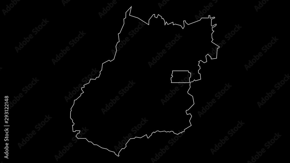 Goias Brazil federal state map outline animation Goias Brazil federal state map outline animation