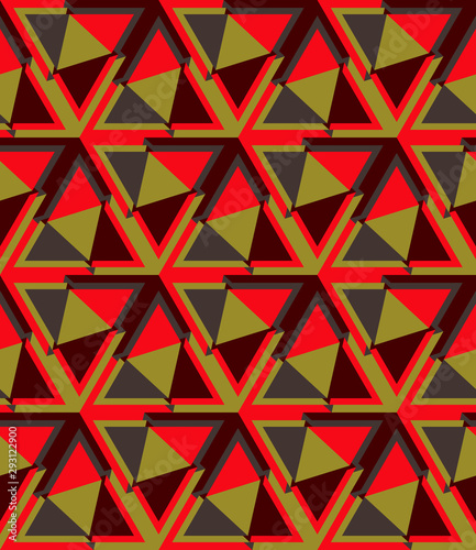 Seamless geometric wallpaper. Mosaic template pattern made of triangles. For any design purposes.
