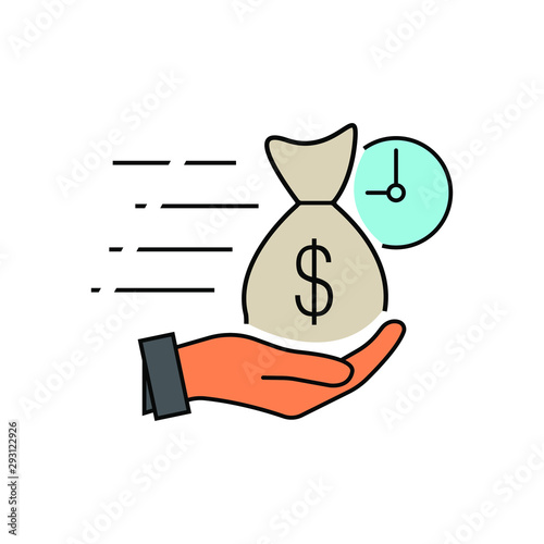 Quick and easy loan fast money providence icon vector illustration. easy instant credit, loan payment, fast money icon, finance color symbol for web and mobile phone on white background 