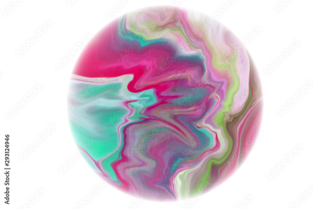 mixed watercolor strokes on a white background.The template for the logo and design.Round watercolor background
