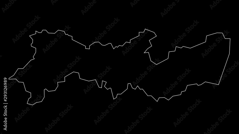 Pernambuco Brazil federal state map outline animation Pernambuco Brazil federal state map outline animation