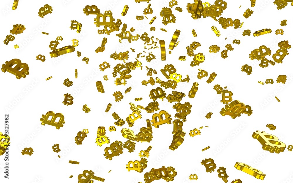 Digital currency symbol Bitcoin on a white background. Fall of bitcoin. crypto currency graph on virtual screen. Business, Finance and technology concept. 3D illustration Digital currency symbol Bitcoin on a white background. Fall of bitcoin. crypto currency graph on virtual screen. Business, Finance and technology concept. 3D illustration