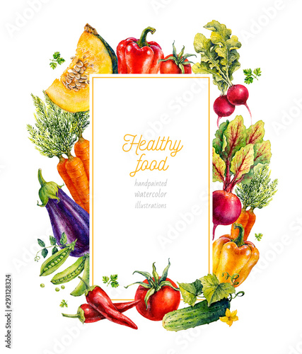 Vegetables. Set of watercolor illustrations. Watercolor botanical illustration.