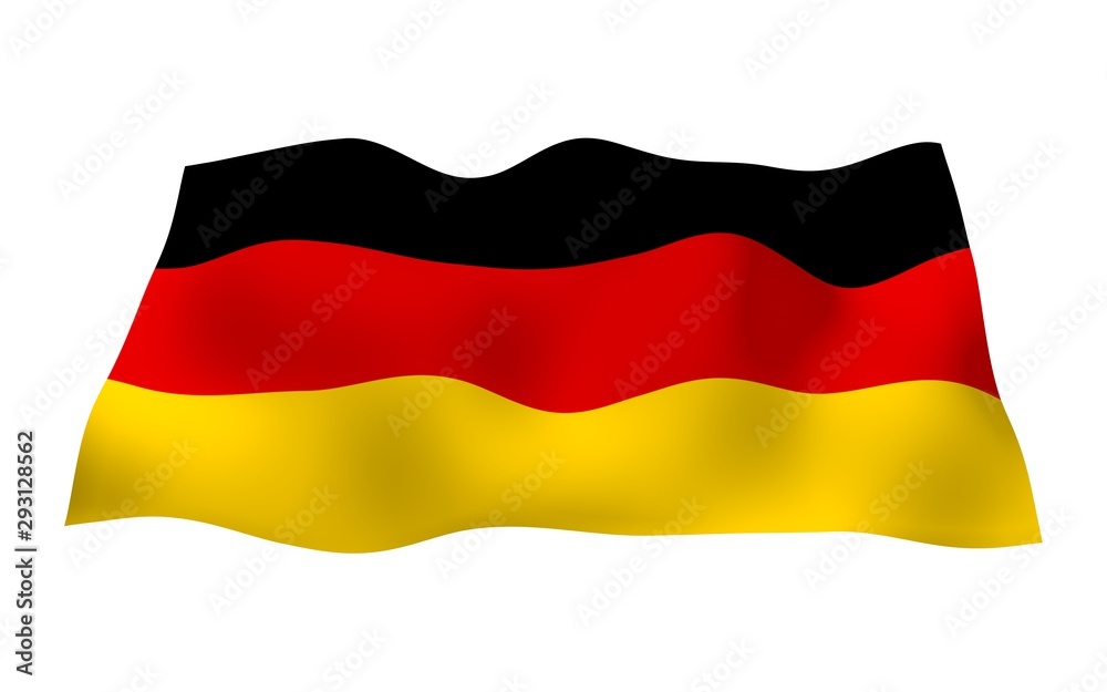 Naklejka premium Flag of Germany. Wide format 3D illustration. State symbol of the Federal Republic of Germany. 3D rendering