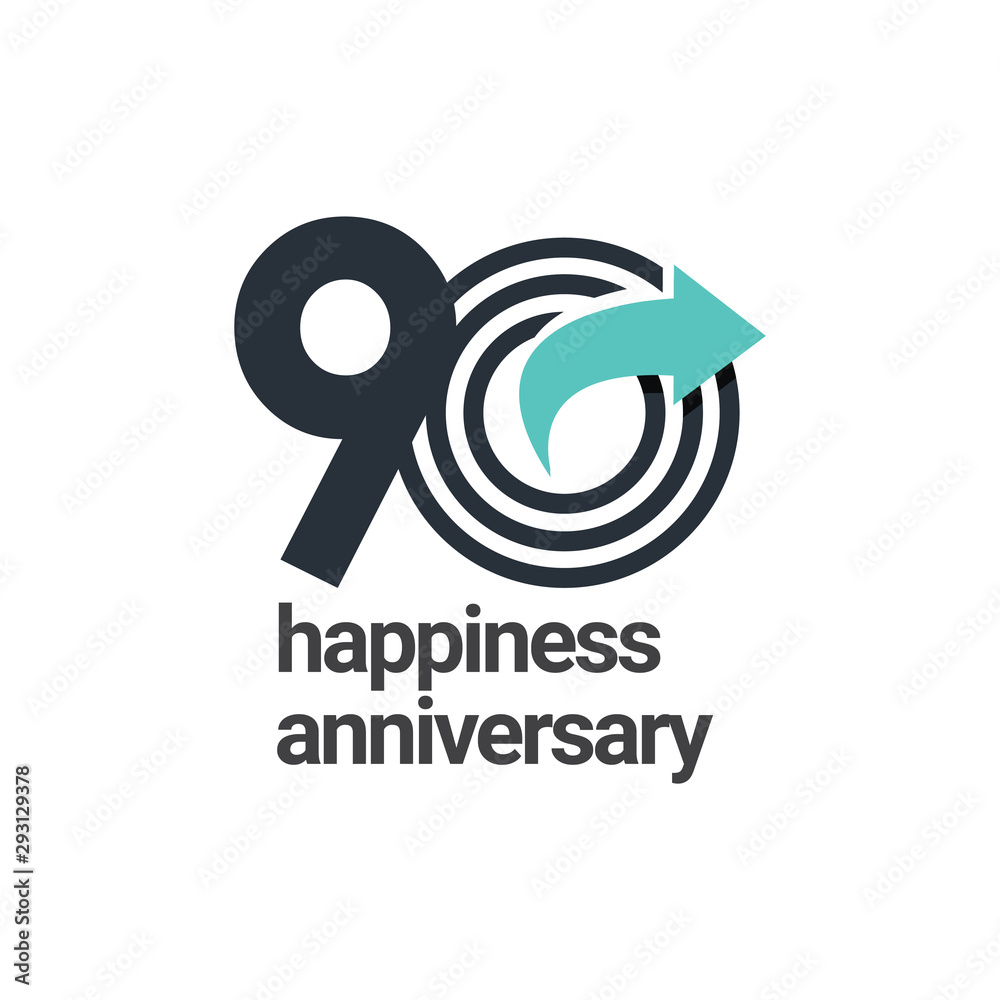 Obraz premium 90 Years Happiness Anniversary Vector Template Design Illustration