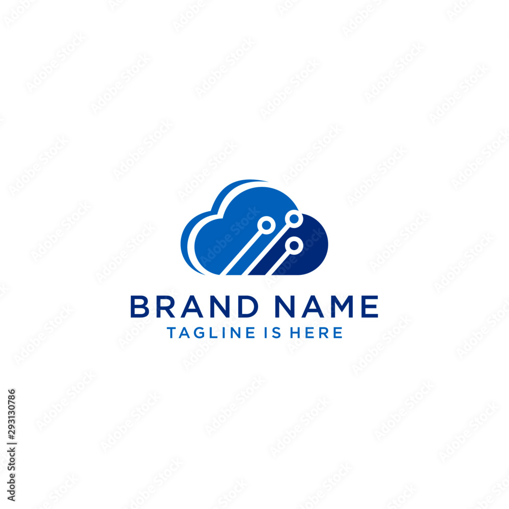 cloud technology vector logo template design vector