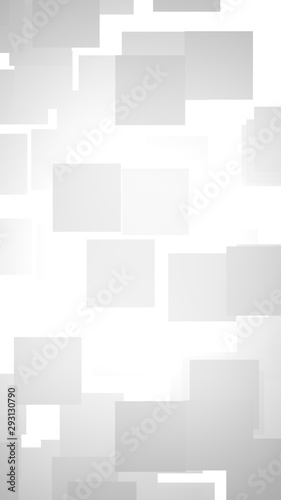 White abstract background. Misty backdrop with grey squares. 3D illustration