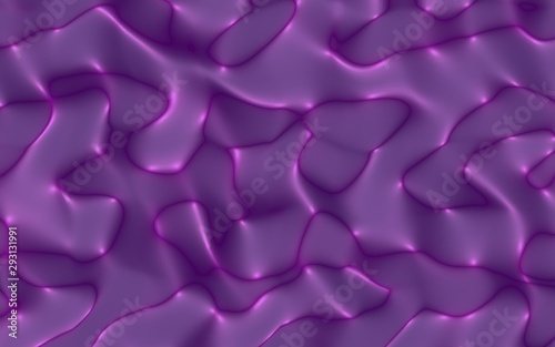 Graphic illustration - liquid pattern dark purple color. Modern abstract background. Design wallpaper. 3D illustration