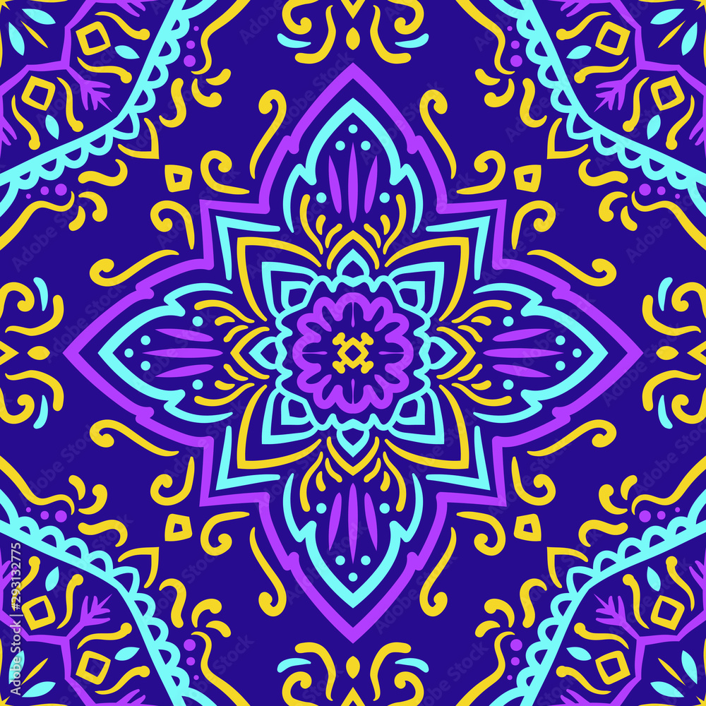 Decorative Floral Winter Seamless Pattern Decorative Floral Winter Seamless Pattern