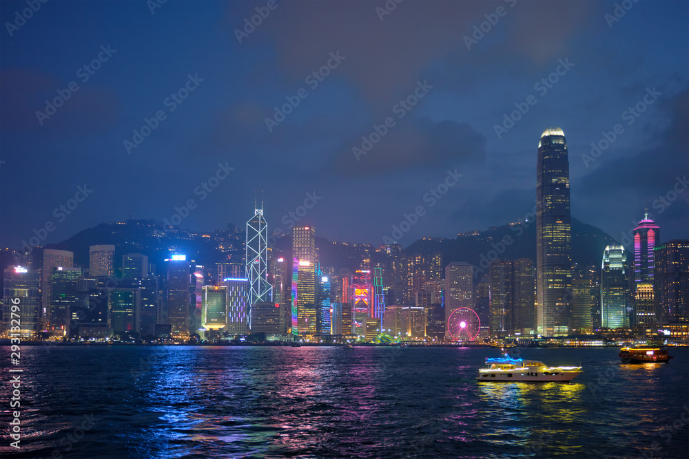 Fototapeta premium Panoramę Hongkongu. Hongkong, Chiny